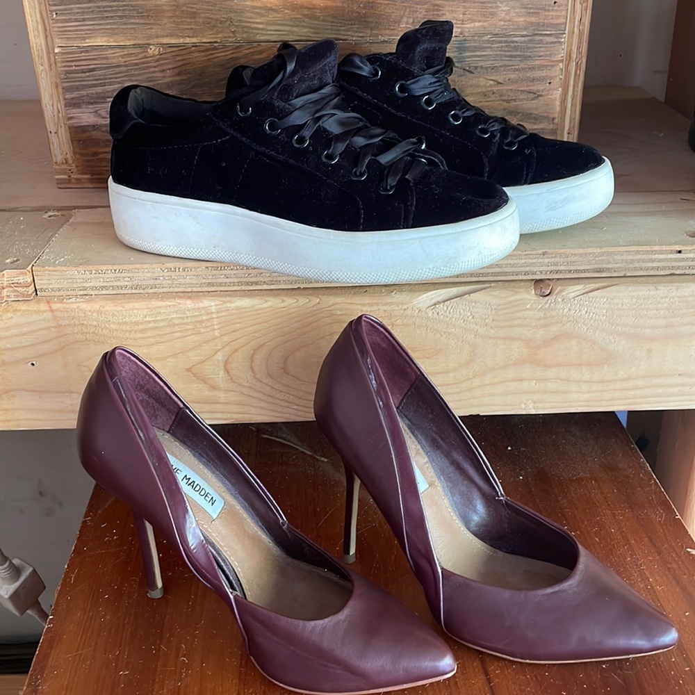 Steve Madden heels and tennis shoes